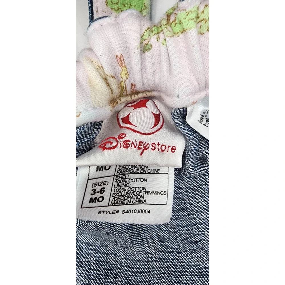 Disney Store Winnie the Pooh Denim Overall Dress Baby Girl 3-6M Blue Exc Vtg - Picture 7 of 10